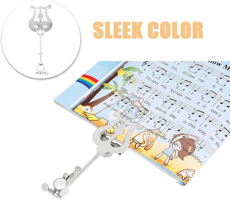 Kesyoo Folding Lyra Piccolo Sheet Music Stand With Secure Clamp Adjustable Knob - Image 4